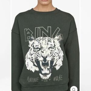 Anine Bing - Tiger Sweatshirt in Forest Green Size XXS